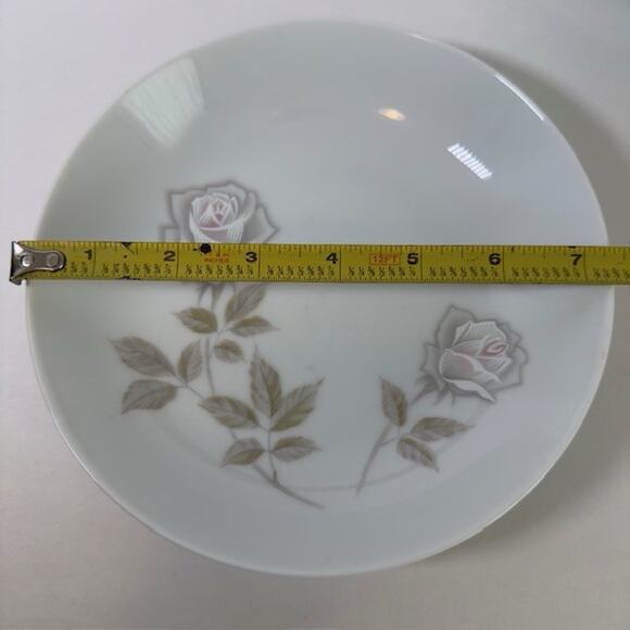 Noritake Edenrose 4 Coupe Soup/Cereal Bowls Gray/Pink/White Roses VTG - Picture 5 of 10